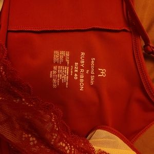Ruby Ribbon red lace second skin cami size 40